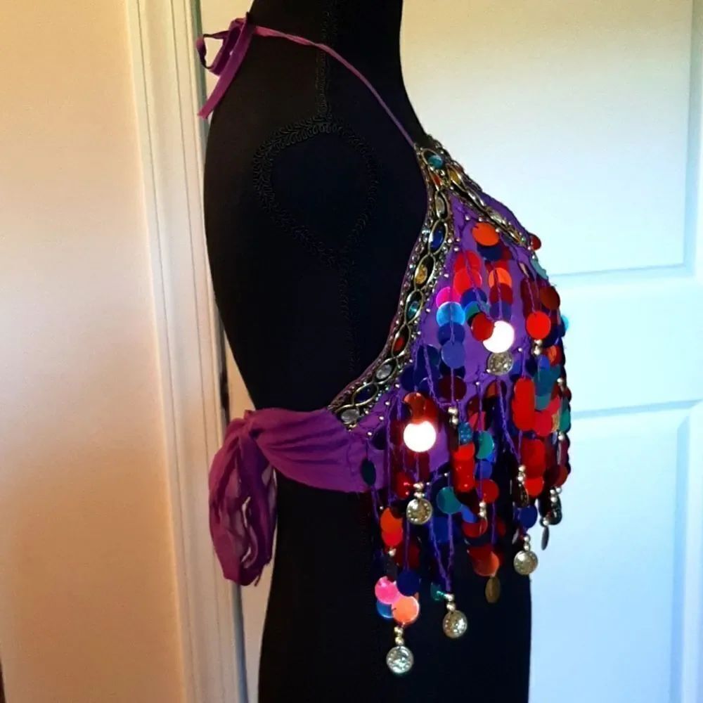 Sparkly Colorful Jingly Costume Halter - Picture 4 of 11